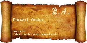 Mandel Andor névjegykártya